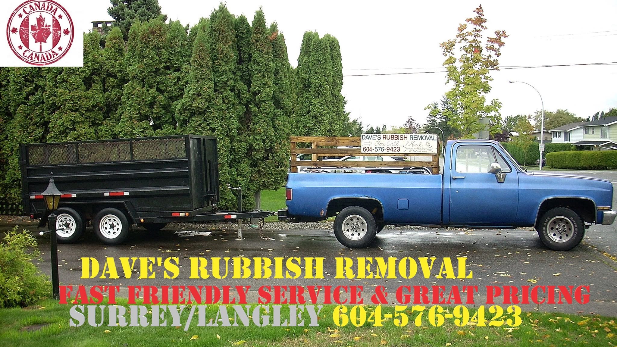 Dave's truck and trailer in Surrey